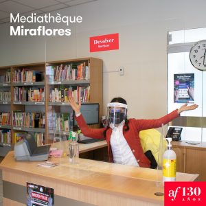 Accueil de la bibliothèque Miraflores  avec les mesures sanitaires 