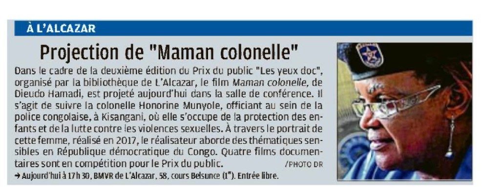 Journal La Provence 8 mars 2022 Mamam Colonelle