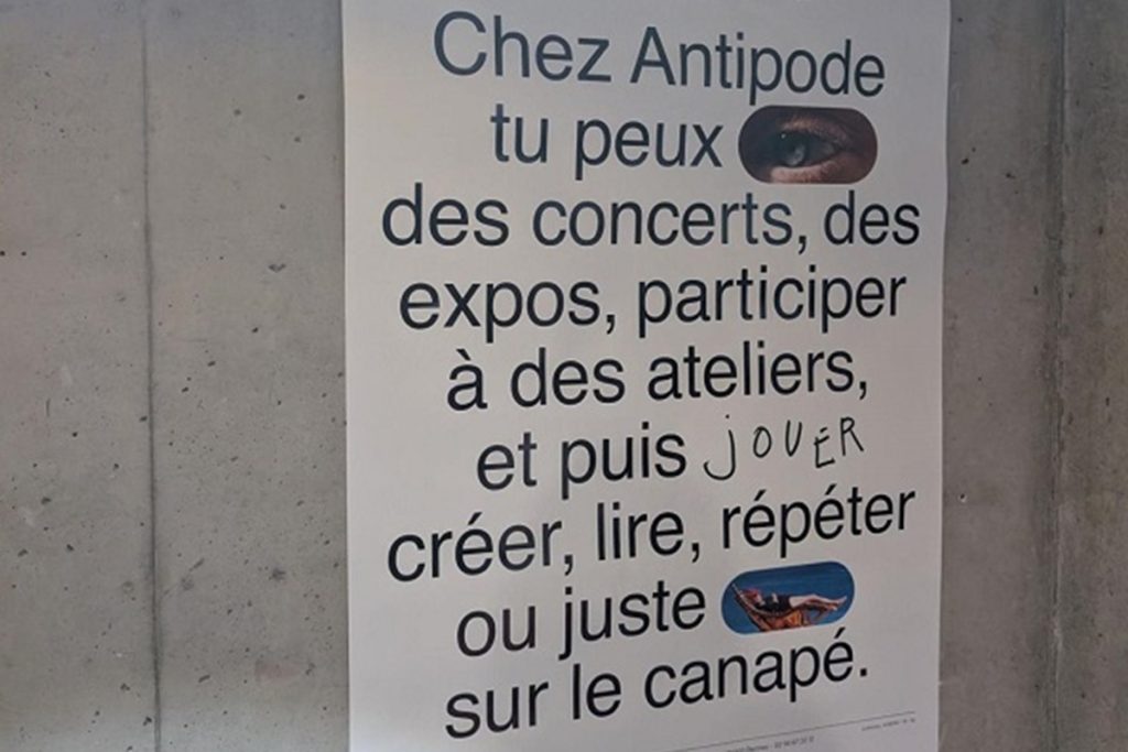 Affiche « Antipode, maison des jeunes et des cultures »