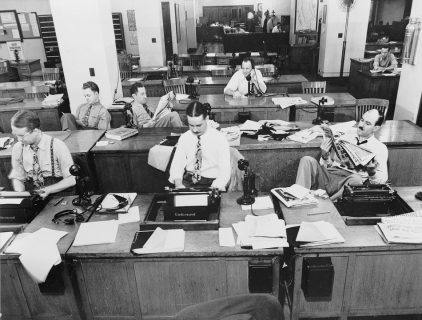 salle de rédaction années 50