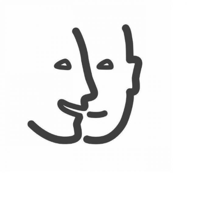 Logo du ministère de la Culture représentant le handicap mental à travers deux visages esquissés
