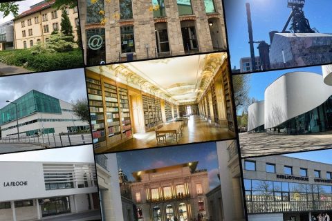 Montage des photographies des bibliothèques sur le parcours du cyclobiblio 2022