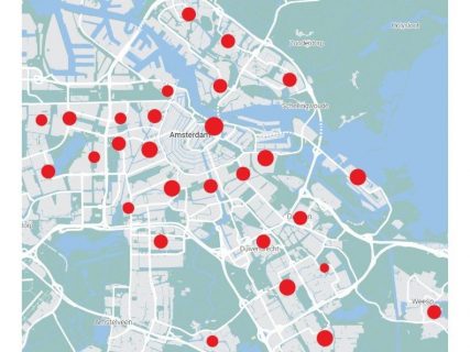 Carte du réseau de bibliothèques d'Amsterdam Oba © Oba